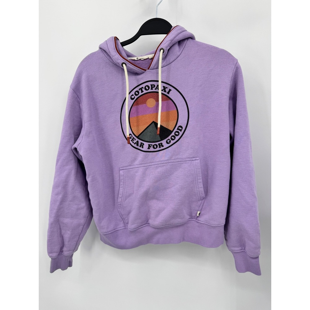 Cotopaxi Hoodie Women XS Purple Gear For Good Graphic Organic Cotton Sweatshirt